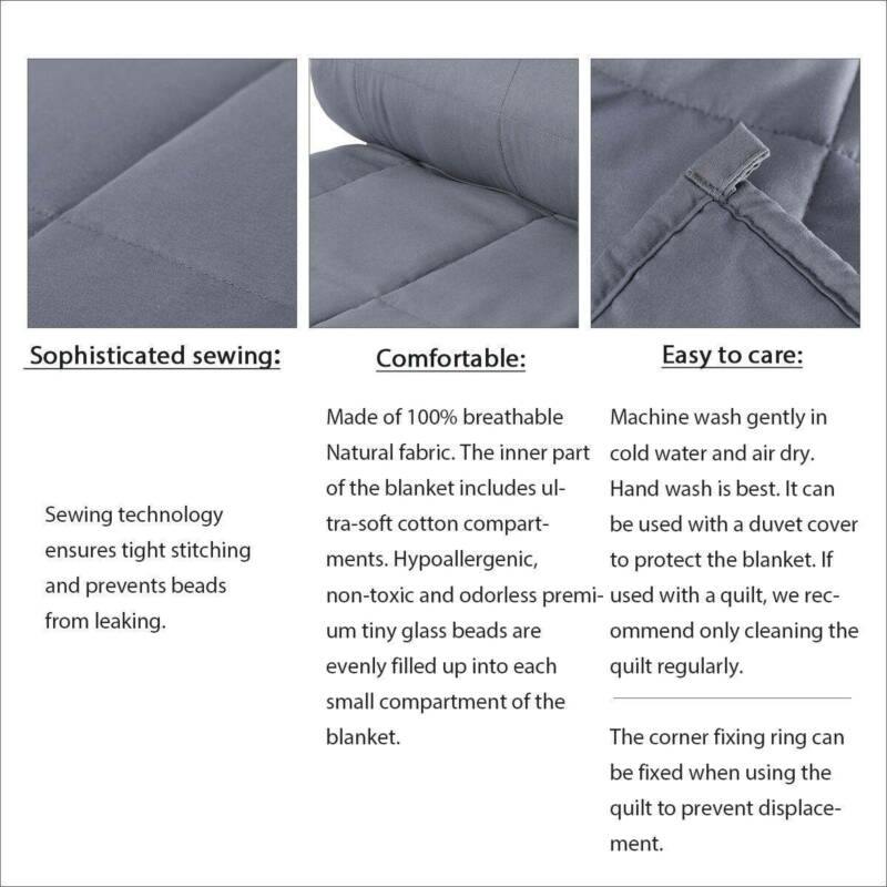 Coperta Ponderata Traspirante da 15 lbs - 48 x 72" per Ridurre lo Stress e Favorire un Sonno Ristoratore