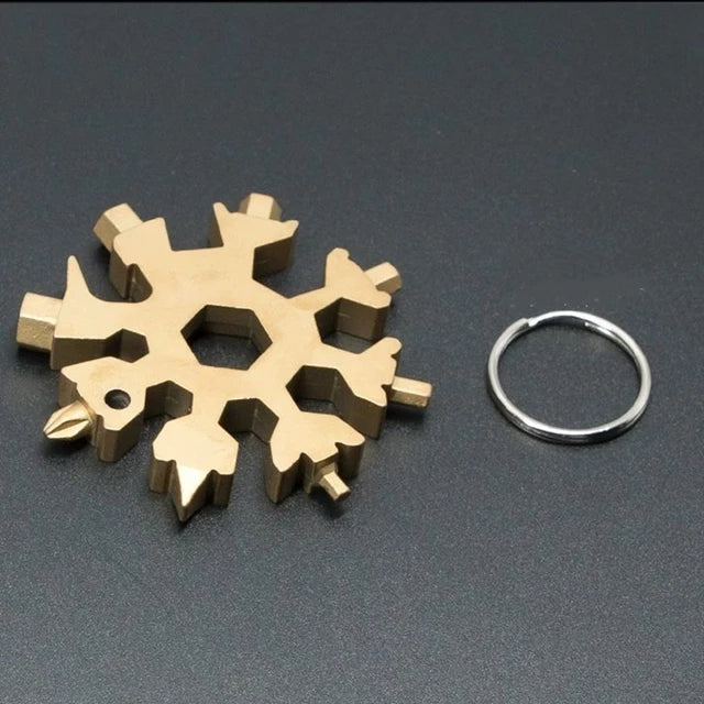 Multi Strumento Tattico 18 in 1 a Forma di Fiocco di Neve - Portachiavi