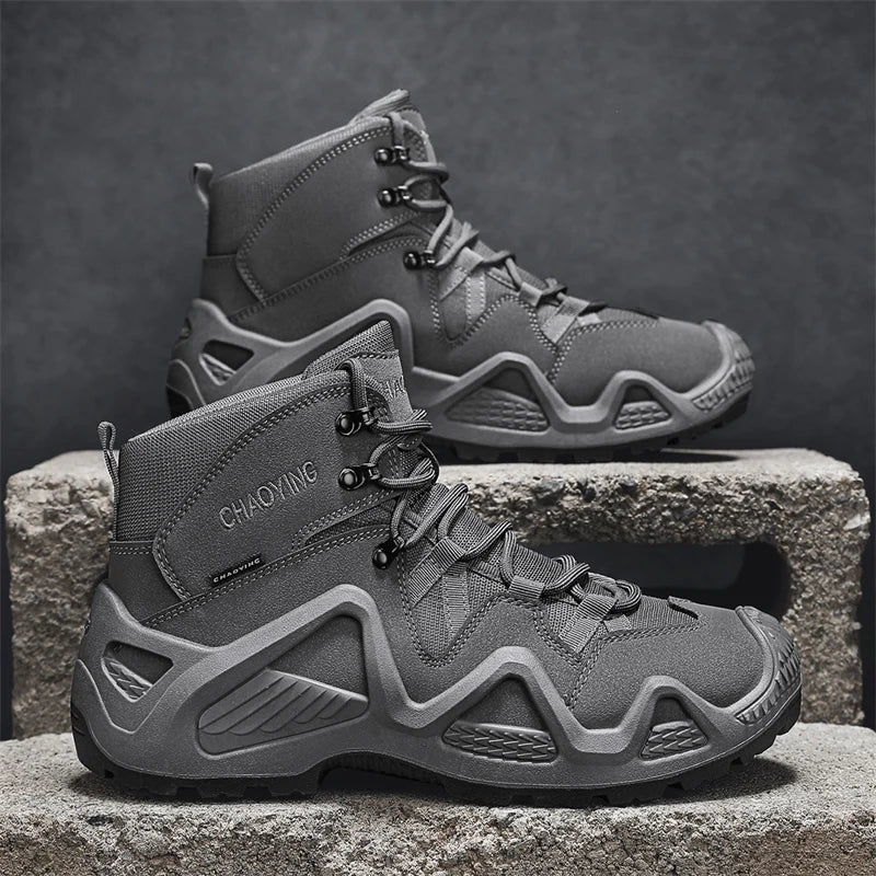 Stivali Tattici da Uomo Impermeabili per Escursionismo e Addestramento Antiscivolo