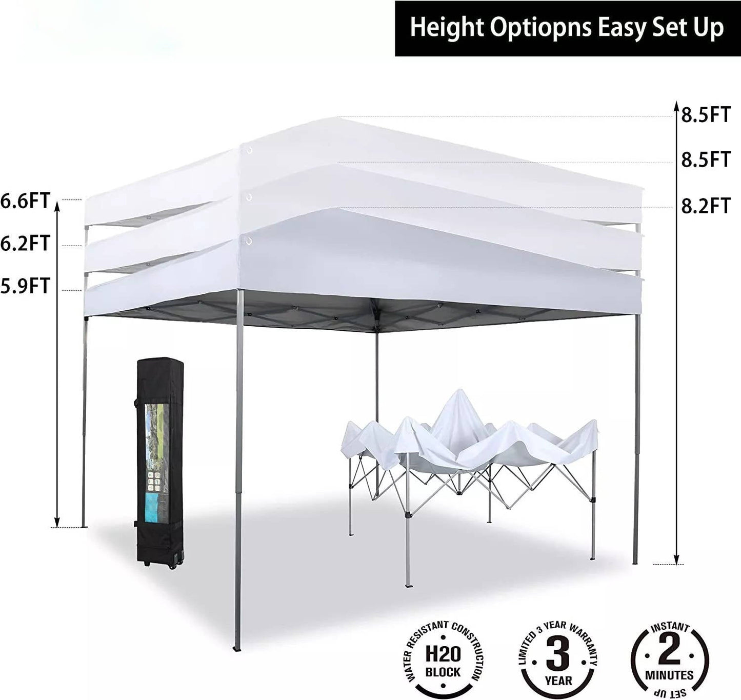 Tenda a baldacchino pop-up istantanea 10x10