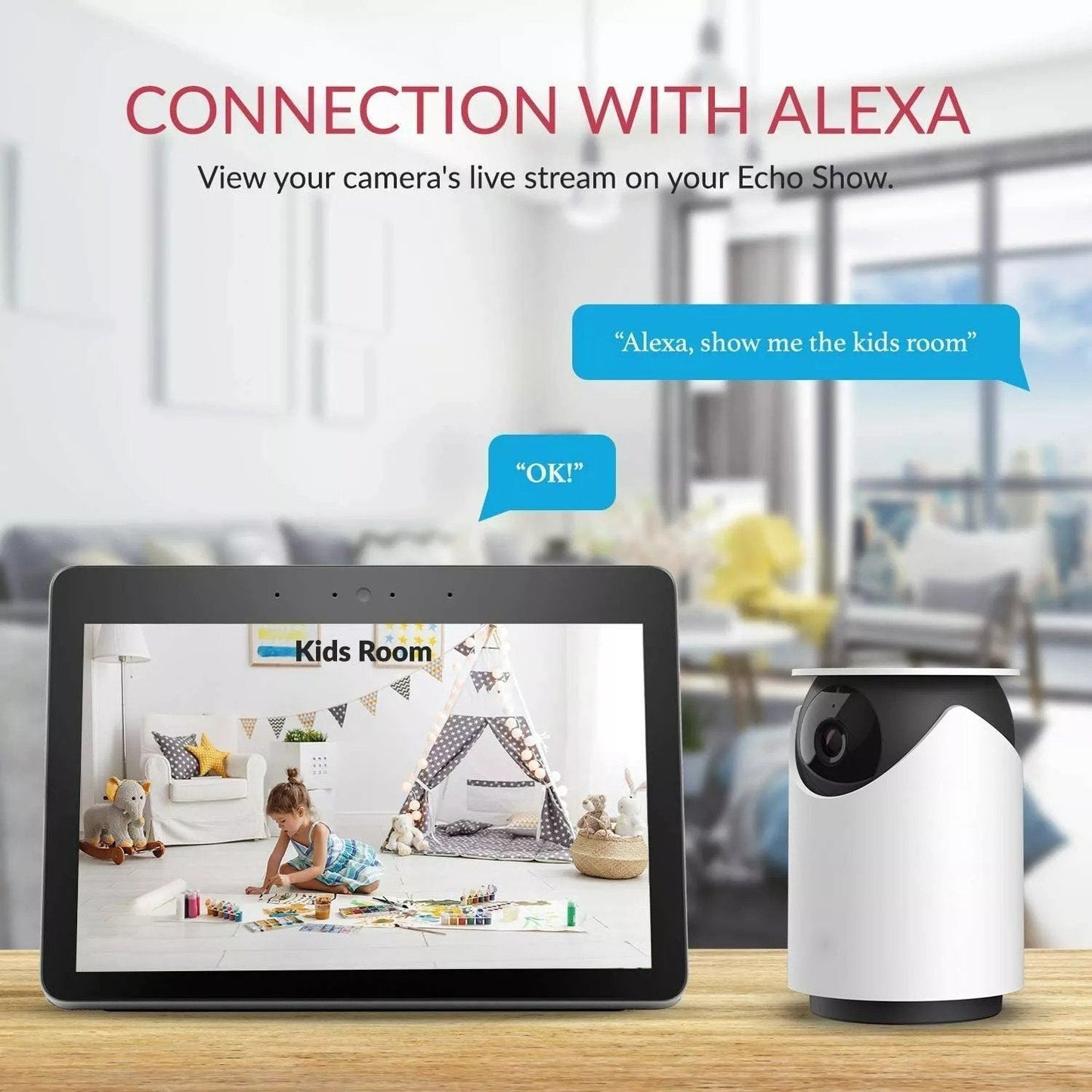 Set di 2 Telecamere di Sicurezza Interna con Visione Notturna e Audio
