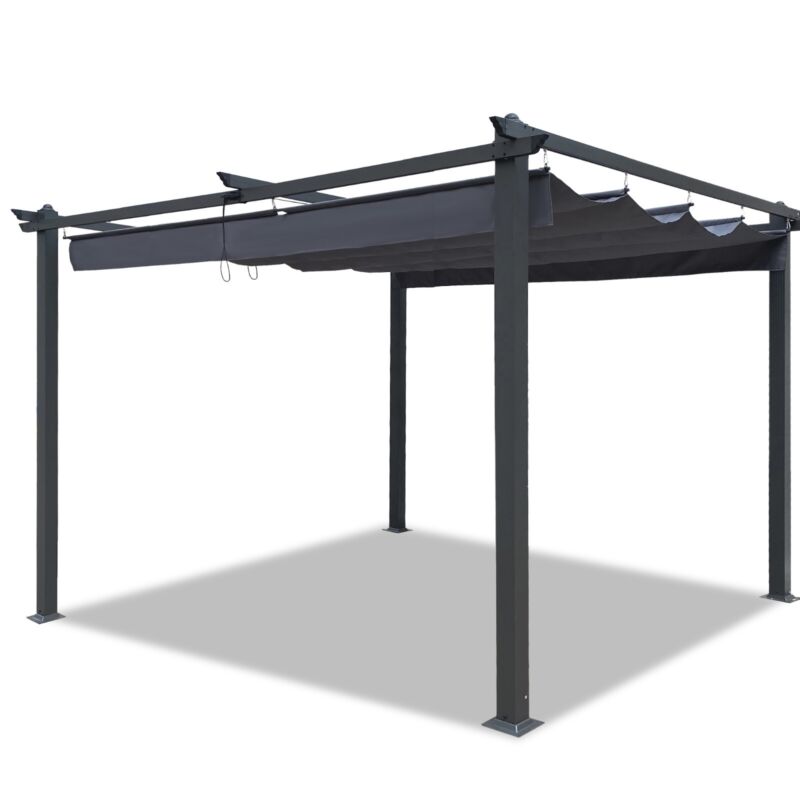 Pergola Retrattile in Alluminio per Esterni 13x10 Ft con Tettoia