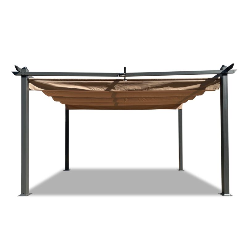 Pergola Retrattile in Alluminio per Esterni 13x10 Ft con Tettoia