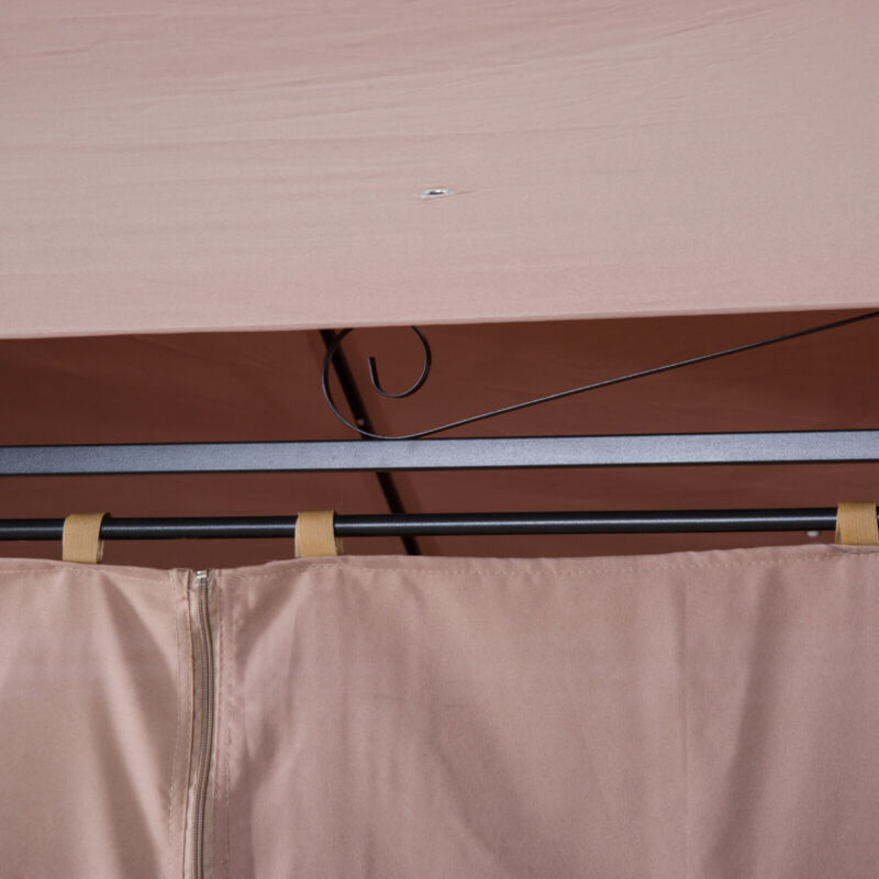 Gazebo da Giardino Ventilato in Acciaio a 2 Livelli 10'x13' per Feste BBQ