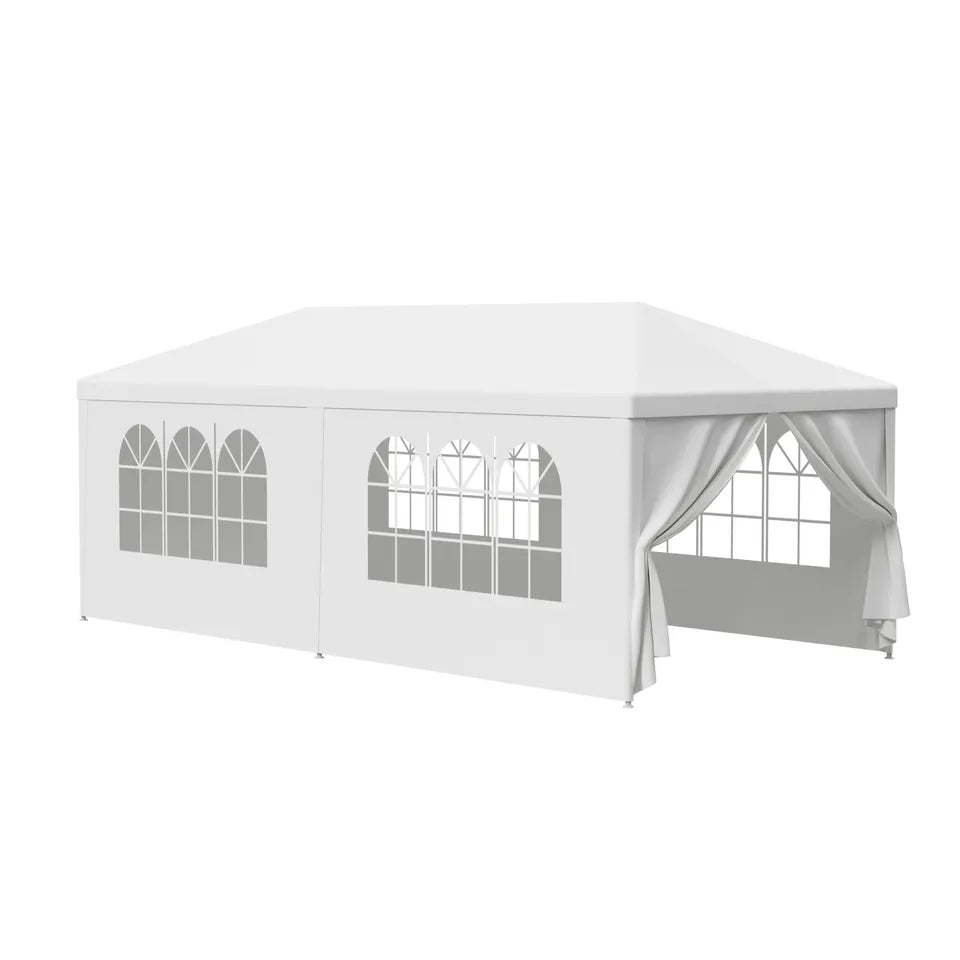 Gazebo da Giardino per Eventi 10 x 20' con 6 Pannelli Laterali