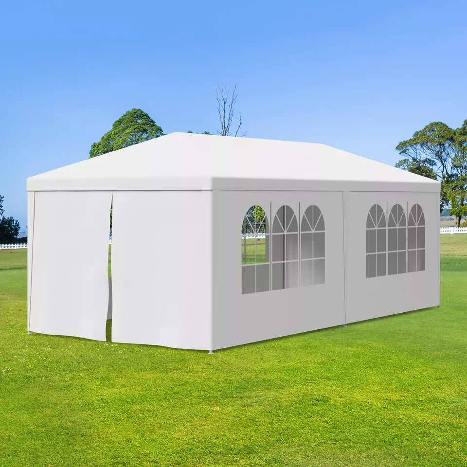 Gazebo da Giardino per Eventi 10 x 20' con 6 Pannelli Laterali