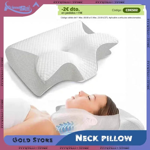 Cuscino Cervicale Ortopedico Ergonomico in Memory Foam a Forma di Farfalla