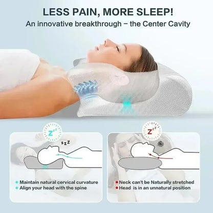 Cuscino Cervicale Ortopedico Ergonomico in Memory Foam a Forma di Farfalla
