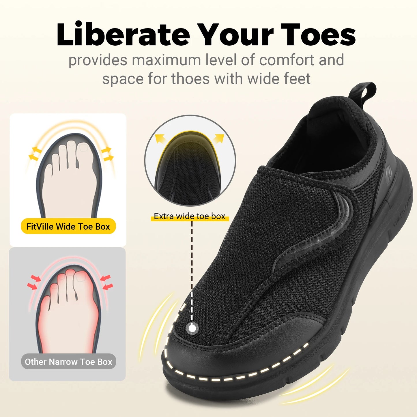 Scarpe Ortopediche Uomo Extra Larghe con Solette Ortopediche Comfort