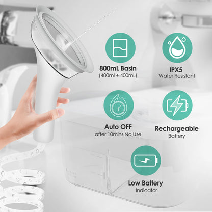 Kit di Pulizia Elettrico per Orecchie - Rimozione Cerume Sicura, 400 ml, 4 Modalità