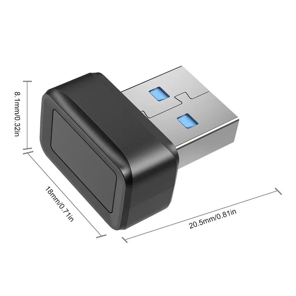 Lettore di Impronte Digitali USB per Windows con Riconoscimento a 360° – Sicurezza Biometrica per PC, Accesso Rapido e Crittografia