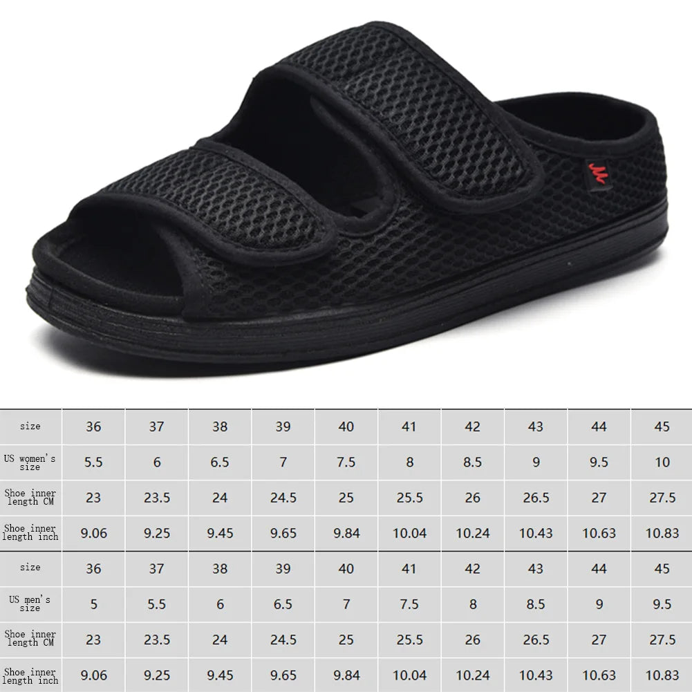 Pantofole Regolabili per Diabetici Unisex - Scarpe Comfort per Piedi Gonfi