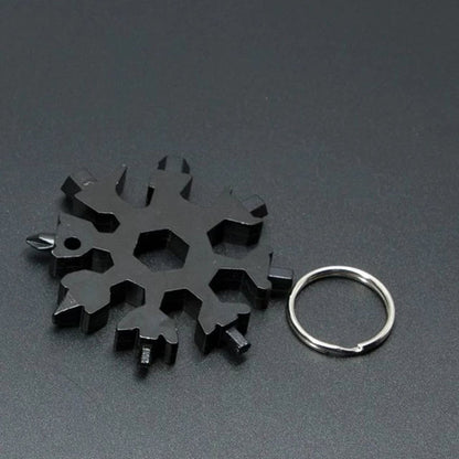 Multi Strumento Tattico 18 in 1 a Forma di Fiocco di Neve - Portachiavi