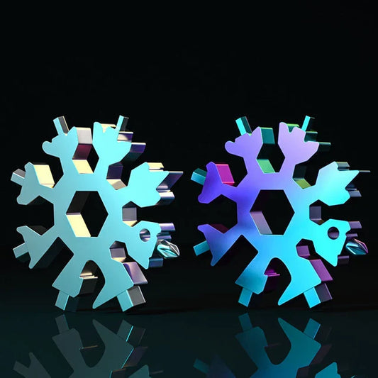 Multi Strumento Tattico 18 in 1 a Forma di Fiocco di Neve - Portachiavi