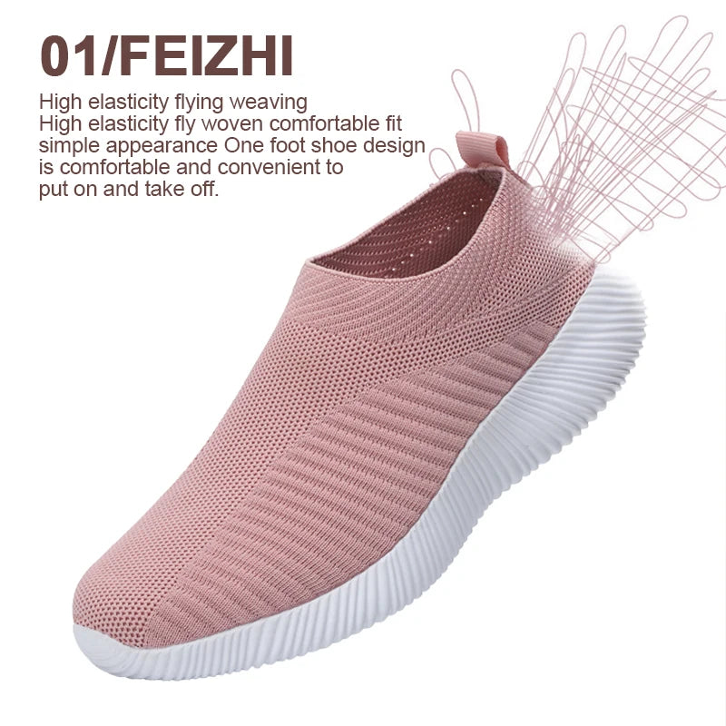 Scarpe Da Donna Slip On Rosa - Sneakers Leggere e Confortevoli per Passeggiate