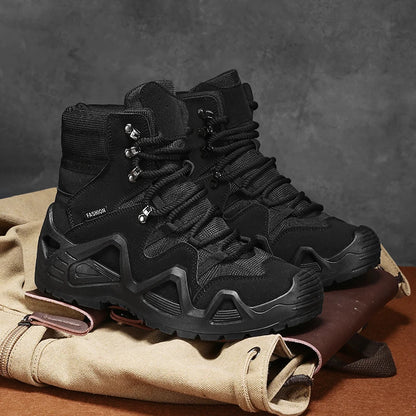 Stivali Tattici da Uomo Impermeabili per Escursionismo e Addestramento Antiscivolo