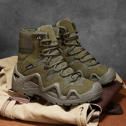 Stivali Tattici da Uomo Impermeabili per Escursionismo e Addestramento Antiscivolo
