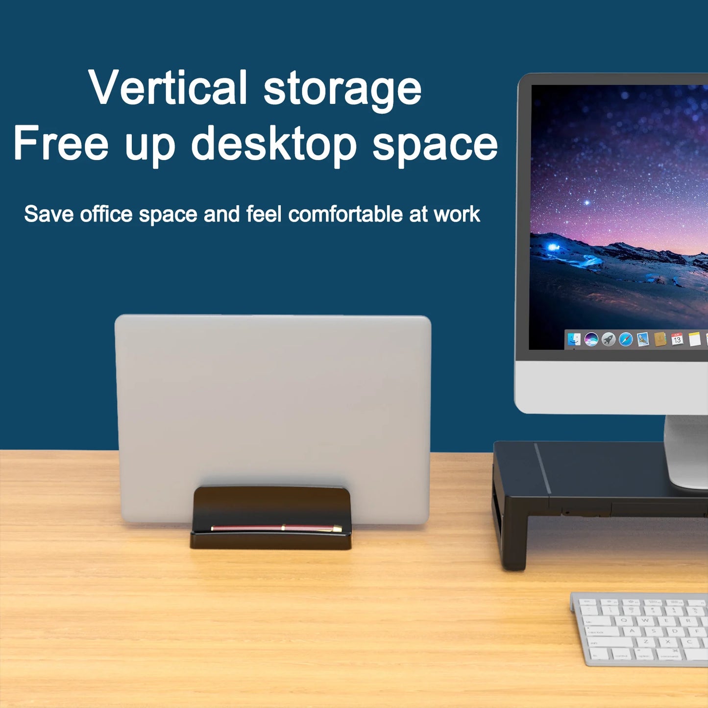 Supporto Laptop Verticale Universale con 3 Slot per MacBook e Tablet