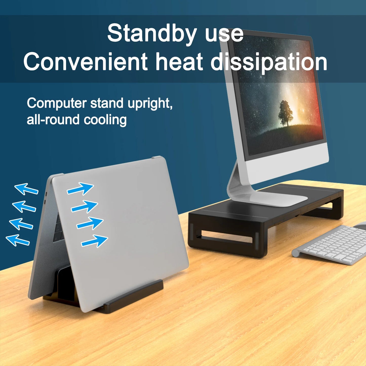 Supporto Laptop Verticale Universale con 3 Slot per MacBook e Tablet