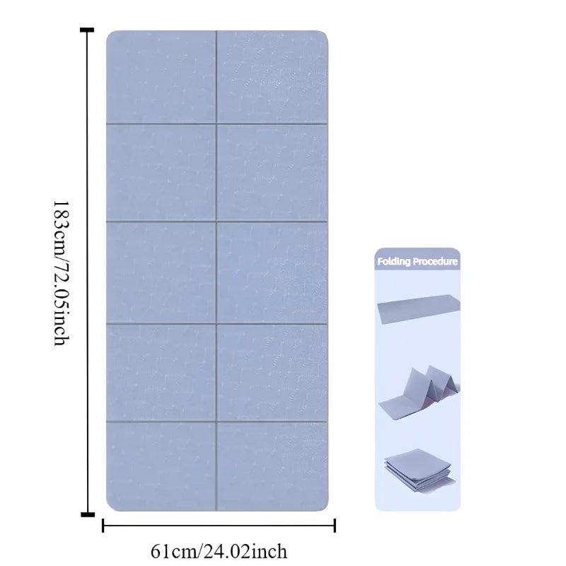 Tappetino Yoga Pieghevole Antiscivolo in TPE per Fitness e Pilates