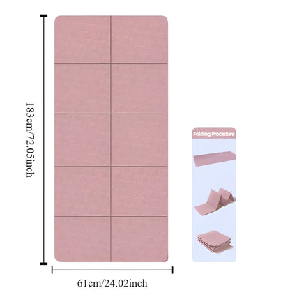 Tappetino Yoga Pieghevole Ecologico Antiscivolo per Fitness e Pilates 183x61 cm