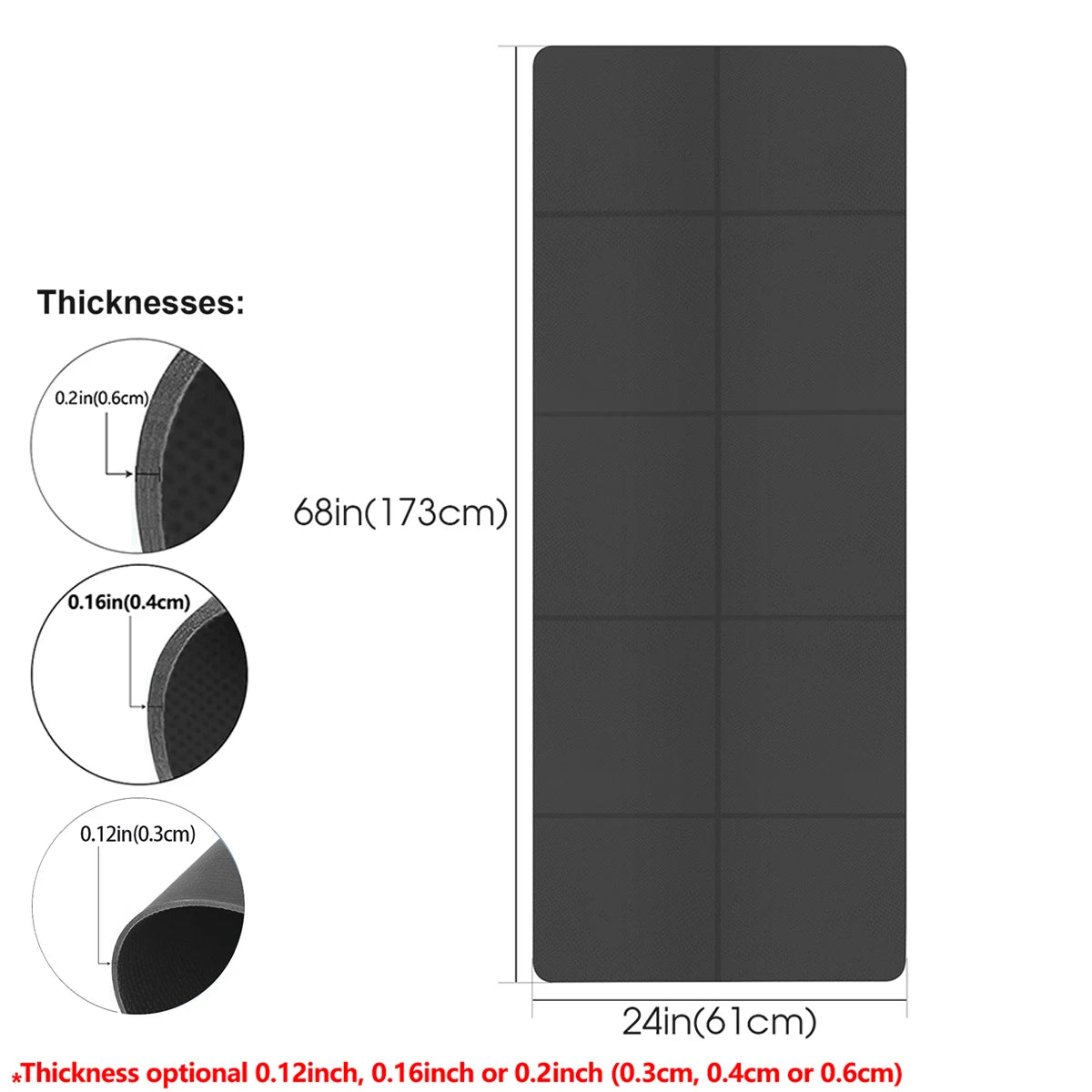 Tappetino Yoga Professionale Pieghevole in EVA Ecologico per Fitness e Pilates 3mm/4mm/6mm