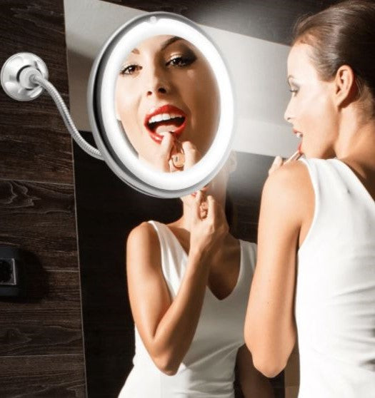Specchio Illuminato a LED Flessibile con Ingrandimento 10X