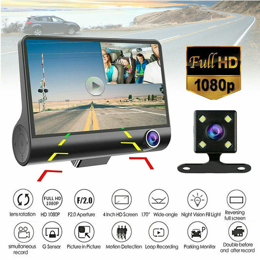 Dash Cam Auto HD 1080P con Doppio Obiettivo e Sensore G