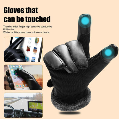 Guanti in pelle impermeabili e termici per l'inverno fino a -30℃ | Compatibili con touchscreen