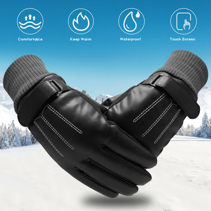 Guanti in pelle impermeabili e termici per l'inverno fino a -30℃ | Compatibili con touchscreen