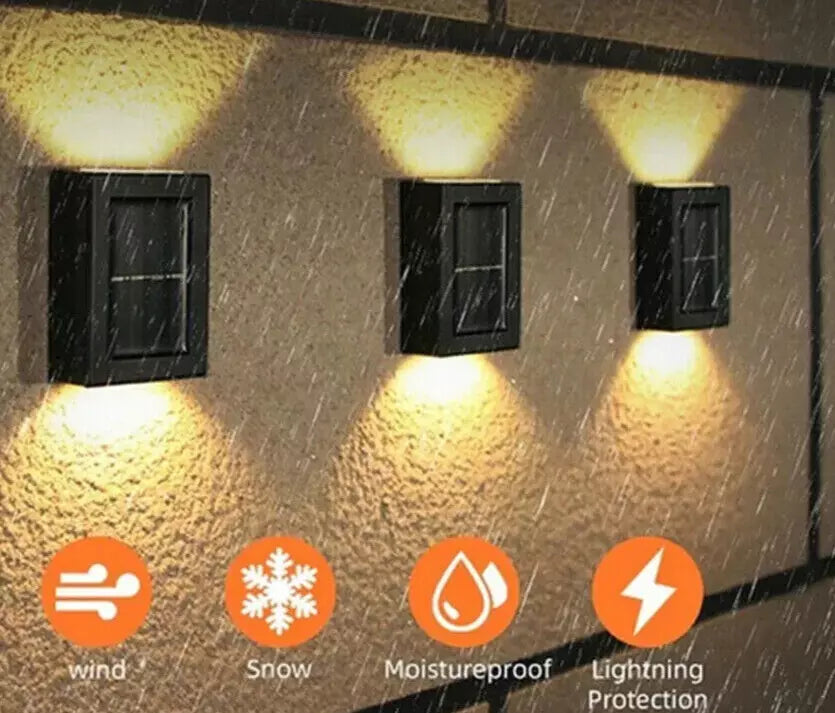 Set di 3 Luci Solari da Giardino da Montare a Muro