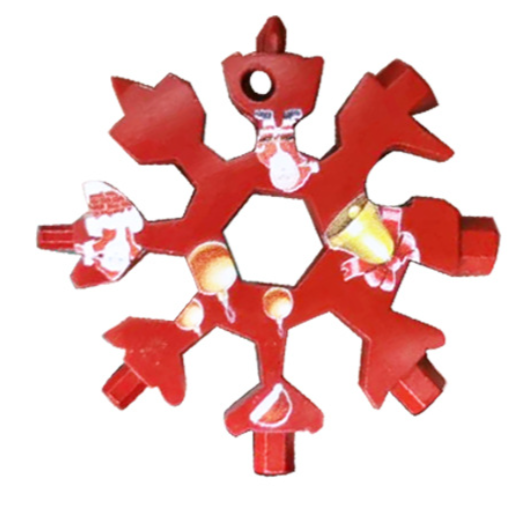 Multi Strumento Tattico 18 in 1 a Forma di Fiocco di Neve - Portachiavi