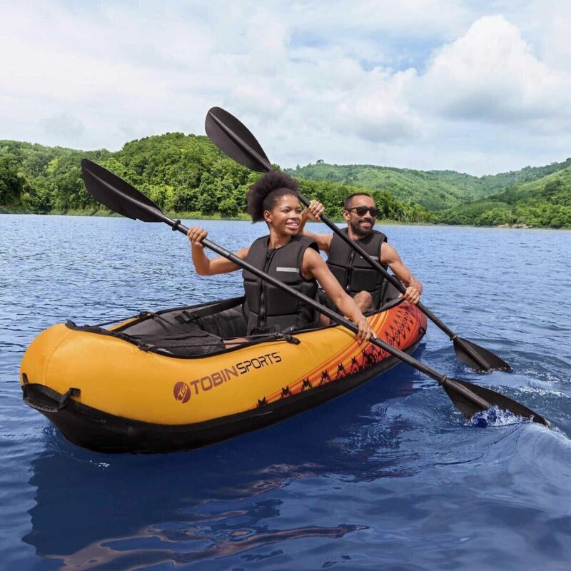 Kayak Tandem da 10 Piedi per 2 Persone con Pagaie e Pompa Inclusi