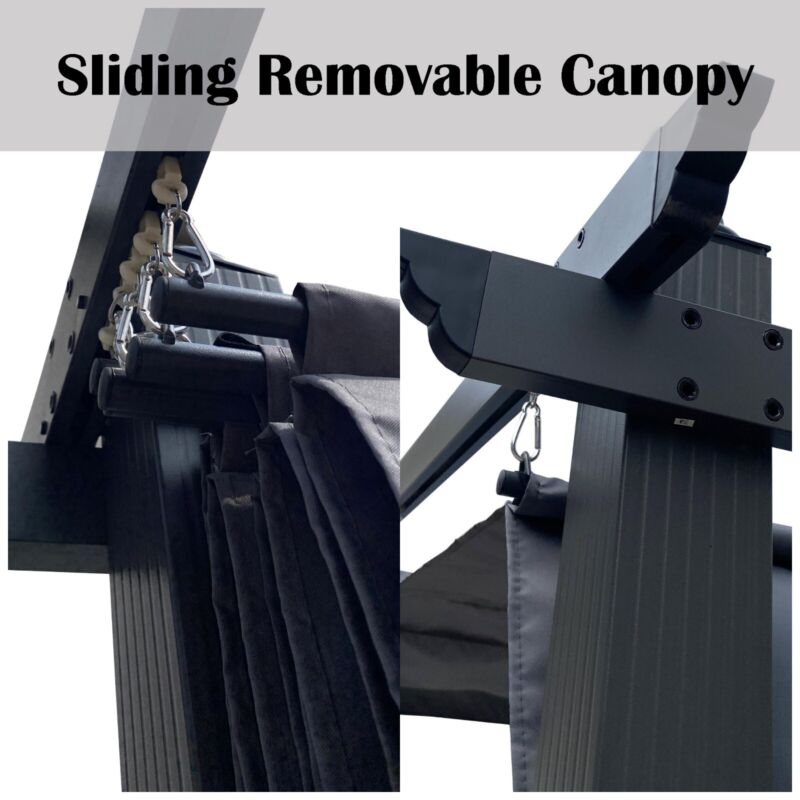 Pergola Retrattile in Alluminio per Esterni 13x10 Ft con Tettoia