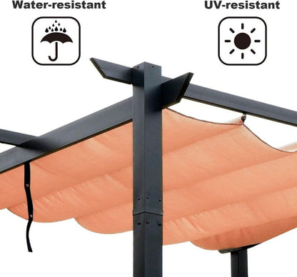 Pergola Estensibile da Esterno 10' x 10' con Telo Impermeabile in Alluminio
