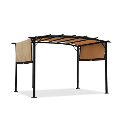 Pergola Retrattile in Acciaio 12 x 9 Piedi per Patio - Gazebo Esterno con Tenda Ombreggiante