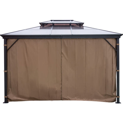 Gazebo 10x10' con Tetto Rigido in Alluminio, Struttura Resistente con Rete e Tenda
