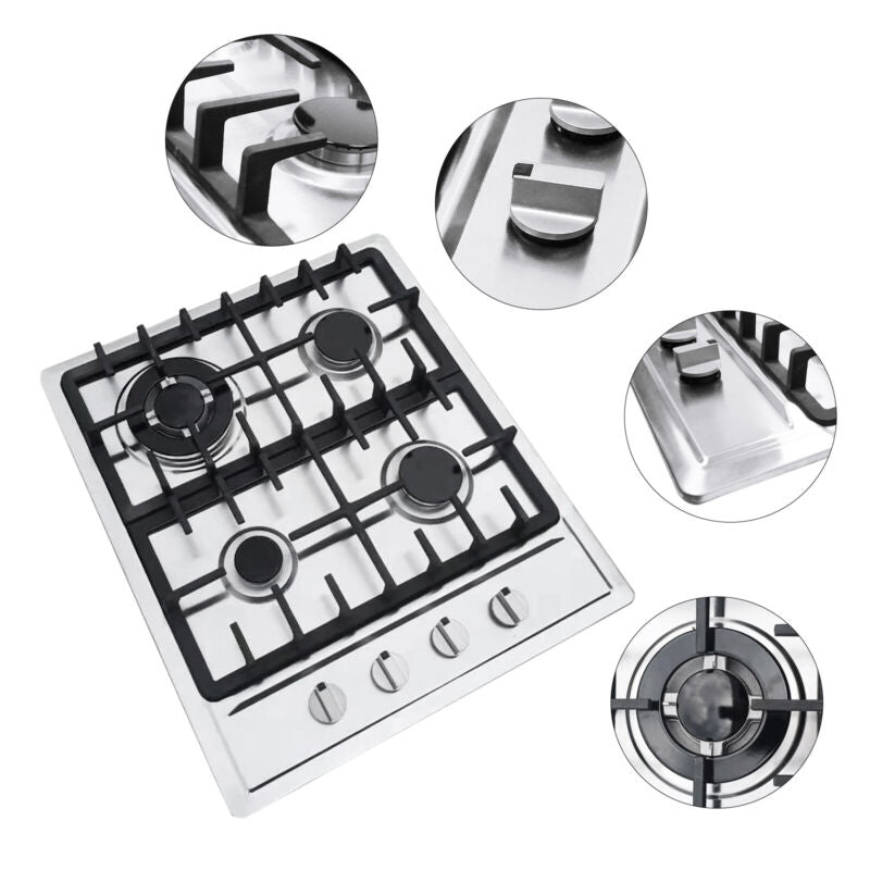 Incasso Cucina a Gas da 23'' con 4 Fuochi per Gas LPG/NG