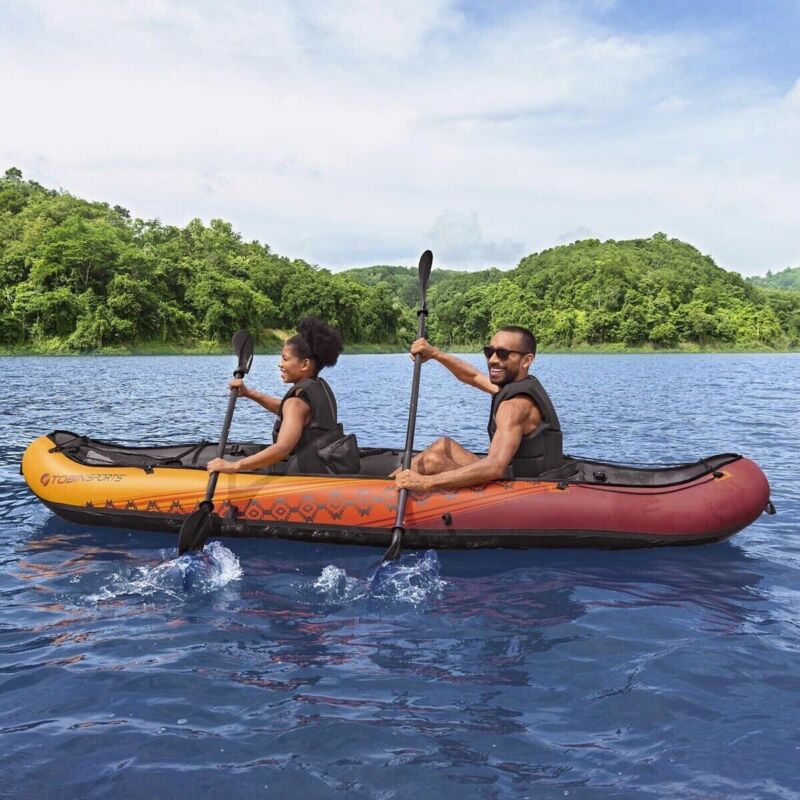 Kayak Tandem da 10 Piedi per 2 Persone con Pagaie e Pompa Inclusi