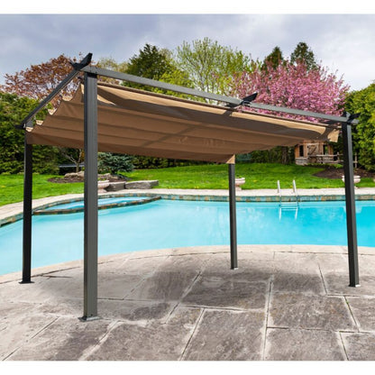 Pergola Retrattile in Alluminio per Esterni 13x10 Ft con Tettoia