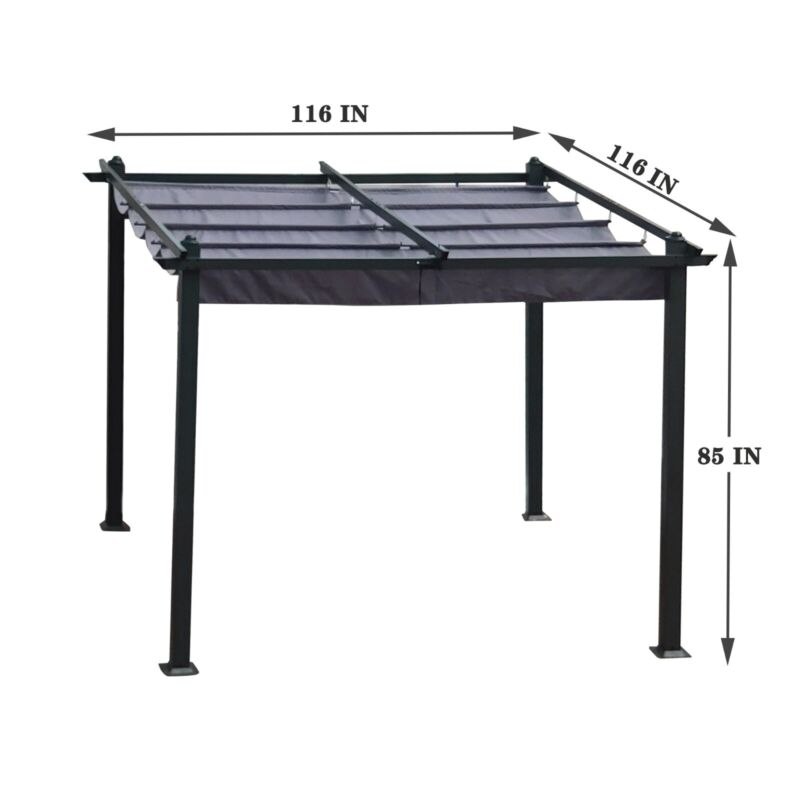 Pergola Retrattile in Alluminio per Esterni 13x10 Ft con Tettoia