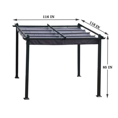 Pergola Retrattile in Alluminio per Esterni 13x10 Ft con Tettoia