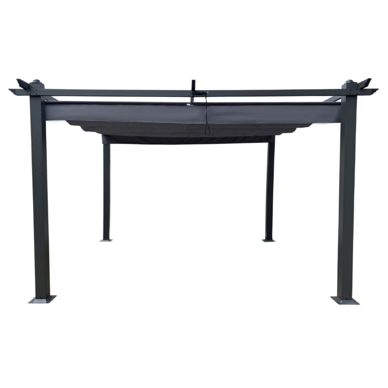 Pergola Retrattile in Alluminio per Esterni 13x10 Ft con Tettoia