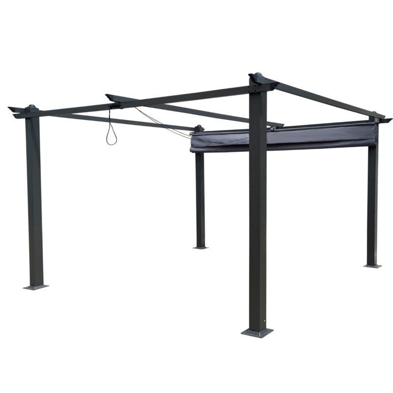 Pergola Retrattile in Alluminio per Esterni 13x10 Ft con Tettoia