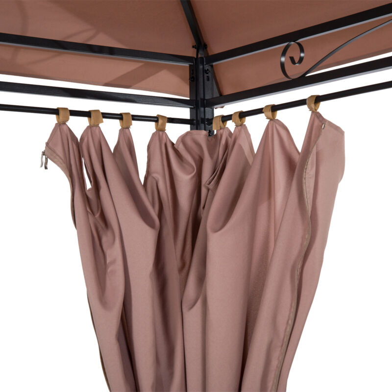 Gazebo da Giardino Ventilato in Acciaio a 2 Livelli 10'x13' per Feste BBQ