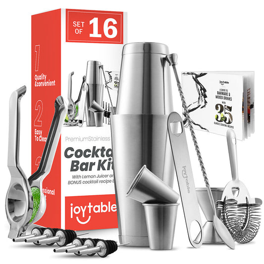 Set Completo da Barista di 16 Pezzi con Attrezzi per Cocktail