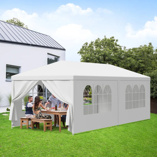 Gazebo da Giardino per Eventi 10 x 20' con 6 Pannelli Laterali